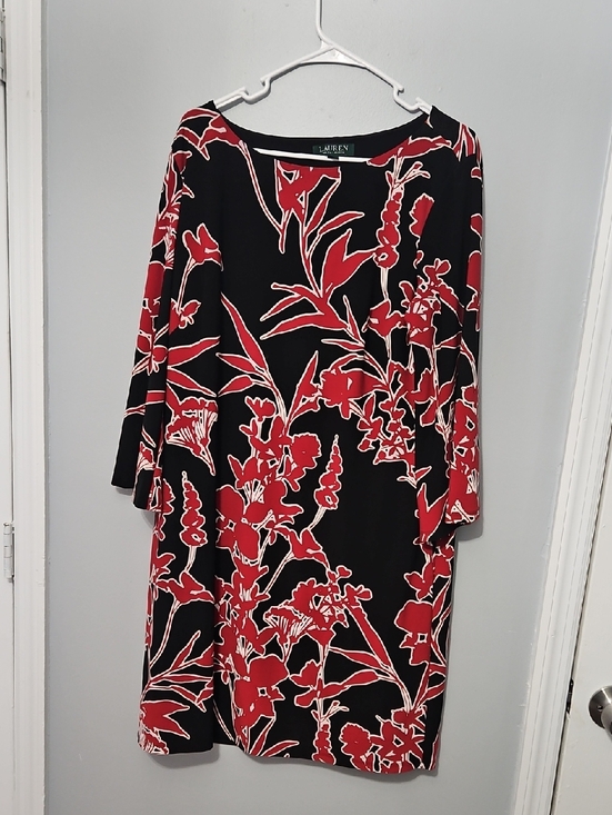 Lauren Ralph Lauren Dresses & Skirts - Lauren Ralph Lauren Black Dress with Red Floral Design